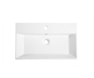 Chiuveta de blat PRO QUADRO, Dimensiuni la alegere, Forma Dreptunghiulara, Ceramica sanitara, Cu gaura baterie, Alb - Img 4