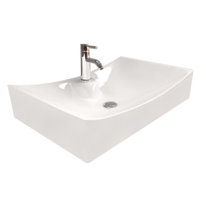 Chiuveta de blat PRO SARA Dimensiuni 66x 44 x 14 cm, Forma dreptunghiulara, Ceramica sanitara, Alb
