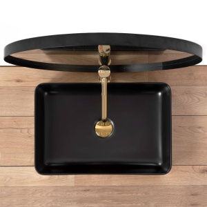 Chiuveta de blat REA AVIA Black, Dimensiuni 50.5cm x 34.5 x 11 cm, Ceramica Sanitara,Fara Gaura baterie, Negru Mat - Img 5