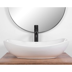 Chiuveta de blat REA TANGO, Dimensiuni 57 x 41 x 15 cm, Forma Ovala, Ceramica sanitara, Alb - Img 2