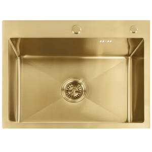 Chiuveta din inox cu set de accesorii Rea Liam Brush Gold 58 cm - Img 7