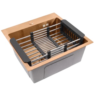 Chiuveta din otel cu set accesorii Rea Leo 40 Brush Copper
