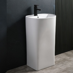 Chiuveta ovala independenta tip piedestal din ceramica alba Claro 49 x 37 cm - Img 6