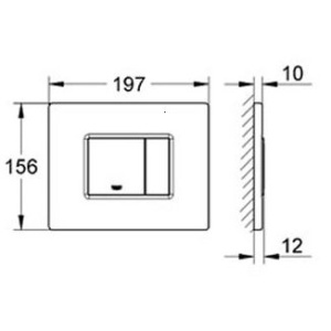 Clapeta de actionare Grohe Skate Cosmopolitan orizontala inox 156 x 197 mm - Img 2