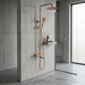 Coloana de dus cu termostat Lungo Diamond Copper Brush - Img 6