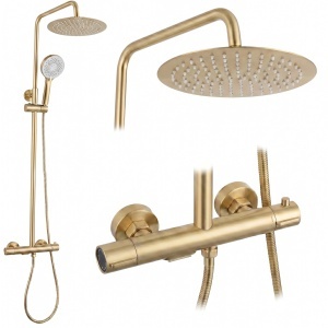 Coloana de dus cu termostat Rea Drop Brush Gold