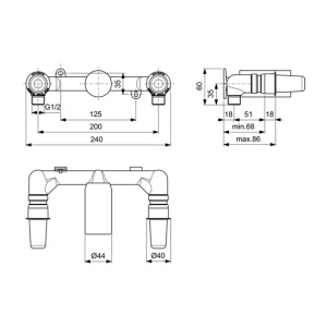 Corp incastrat Ideal Standard Atelier pentru baterie lavoar cu 3 orificii - Img 3