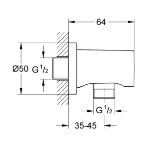 Cot de iesire dus Grohe Rainshower antracit periat Hard Graphite - Img 4
