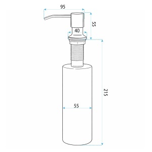 Dispenser detergent cu fixare pe chiuveta Rea LON Brush Gold - Img 3