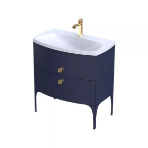 Dulap baza suspendat Oristo Louis bleumarin mat 82 x 48 cm 2 sertare