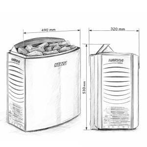 Incalzitor soba pentru sauna finlandeza cu montare pe perete Harvia BC80E 8kW, 400V - Img 9