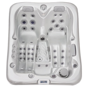 Jacuzzi de gradina alb perlat exterior cafeniu PRO 530 pentru 3 persoane 210 x 170 x 90 cm