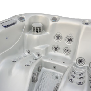 Jacuzzi de gradina alb perlat exterior cafeniu PRO 530 pentru 3 persoane 210 x 170 x 90 cm - Img 11