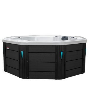 Jacuzzi de gradina alb, rotund exterior antracit PRO 107 pentru 6 persoane 220 x 200 x 97 cm - Img 8