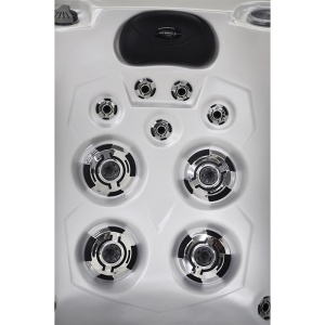 Jacuzzi pentru gradina alb perlat cu exterior antracit PRO-749 pentru 2 persoane 200 x 135 x 80 cm - Img 12