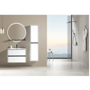 Lavoar baie incastrat din conglemerat, alb, Veldman Lotus 60 x 46 cm - Img 6