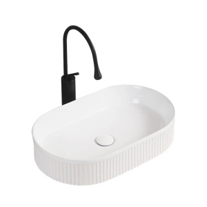 Lavoar ceramic cu caneluri Veldman Verona 58 cm alb