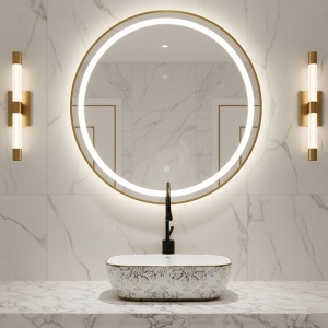 Lavoar ceramic dreptunghiular alb cu detalii florale aurii Milo White Gloss 45 x 32 cm - Img 14
