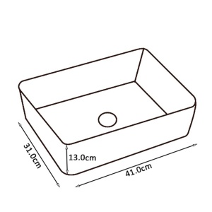 Lavoar ceramic dreptunghiular cu fixare pe blat Luxo Black Matt 41 x 31 cm - Img 5