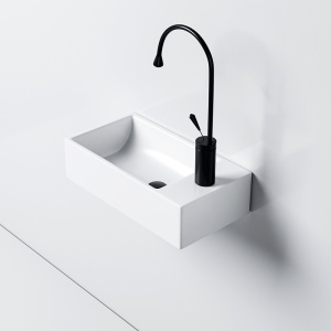 Lavoar ceramic dreptunghiular cu montaj pe blat Luci White Gloss 40 x 20 cm - Img 3