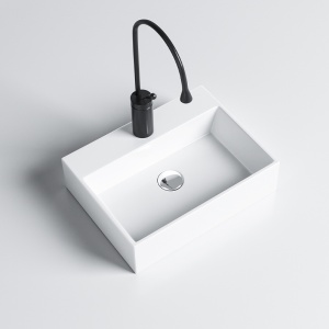 Lavoar ceramic dreptunghiular cu montaj pe blat Viva White Gloss 40 x 30 cm - Img 3