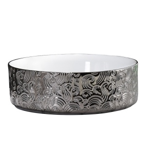 Lavoar ceramic rotund cu montaj pe blat Lava Silver 36 x 12 cm - Img 7