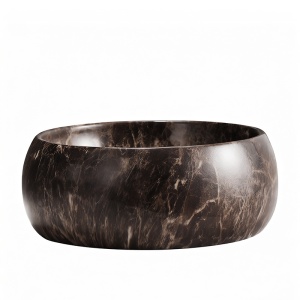 Lavoar ceramic rotund cu montaj pe blat Naomi Marble Brown 40 x 15 cm - Img 12