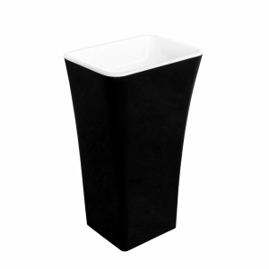 Lavoar cu fixare pe pardoseala Besco Assos negru cu alb 50x40 cm