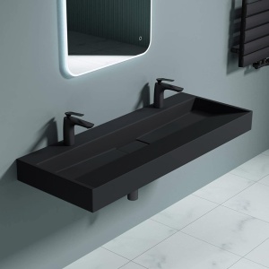 Lavoar De Blat PRO DEXTER BLACK, diferite dimensiuni, Montaj Pe Blat, Design Deosebit,Cu 1/2 Gauri sau fara Gaura Baterie,Conglomerat, Negru Mat - Img 5