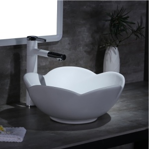 Lavoar De Blat PRO ROSE, Dimensiuni 40 x 40 x 17 cm, Forma Ovala, Ceramica Sanitara, Alb - Img 4