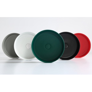 Lavoar De Blat PRO VERONA, Dimensiuni 36 X 36 X 12 Cm, Forma Rotunda, Ceramica Sanitara, Gri Inchis - Img 11