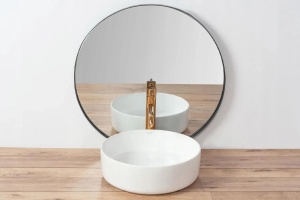 Lavoar De Blat REA SAMI, Dimensiuni 36 X 36 X 11.5 Cm, Forma Rotunda, Ceramica Sanitara, Alb - Img 3
