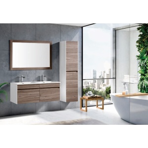 Lavoar dublu incastrat in blat, alb cu gaura robinet Veldman Lotus 120 x 46 cm - Img 3