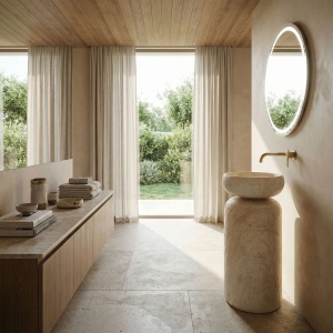 Lavoar freestanding imitatie piatra REA Cheri - Img 7