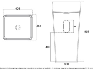 Lavoar Independent Monolit PRO MODENA, Dimensiuni 40.5x35.5 X 81.5 Cm, Forma Rectangulara, Alb - Img 6