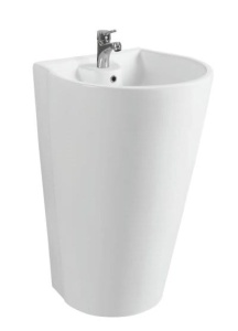 Lavoar Independent PRO MELANIA, Dimensiuni 53 X 48 X 82 Cm, Forma Ovala, Material Ceramica Sanitara, Alb - Img 1