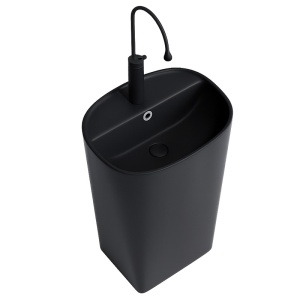Lavoar oval ceramic freestanding, Claro Black Matt, 49 x 38 cm