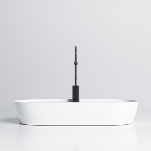 Lavoar oval cu fixare pe blat, din ceramica, Emi White Gloss 81 x 41 cm - Img 2