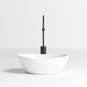 Lavoar oval din ceramica cu fixare pe blat Lumo White Gloss 40 x 33 cm - Img 5