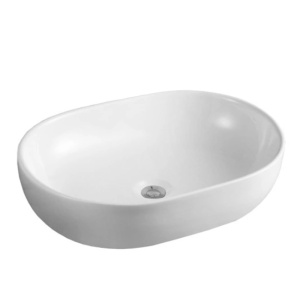 Lavoar oval din ceramica cu fixare pe blat Neo White Gloss 60 x 42 cm