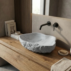 Lavoar pe blat alb imitatie piatra Isla Venice - Img 4