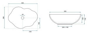 Lavoar pe blat asimetric bej Rea Pearl Warm - Img 8