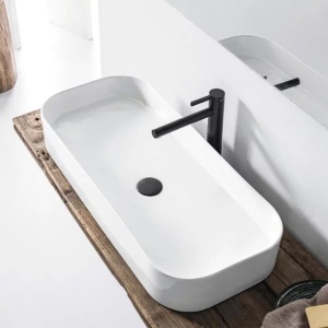 Lavoar pe blat Fluminia Capri alb 85 cm - Img 2