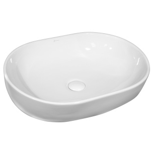 Lavoar pe blat Fluminia, Odera, oval, 60 x 41.5 cm, alb - Img 1