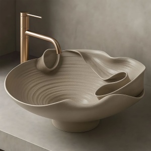 Lavoar pe blat Rea HM-12 Handmade Art ceramic - Img 3