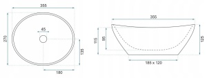 Lavoar pentru blat Rea Sofia, Cloudy Mini, Design Modern, Imitatie de Piatra - Img 6