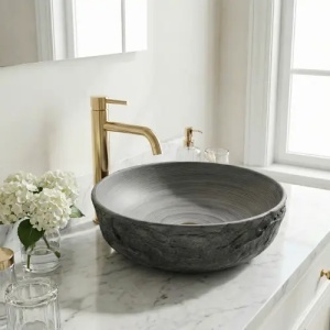 Lavoar rotund cu montaj pe blat Rea Babilon Silver - Img 7