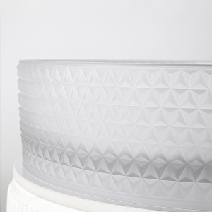 Lavoar rotund din sticla alb-transparenta si texturata cu montaj pe blat Brillant 40 x 12 cm - Img 12