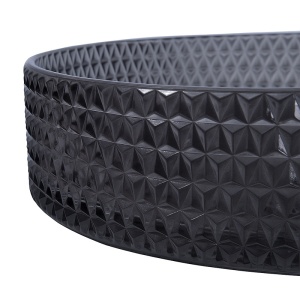 Lavoar rotund din sticla frezata cu montaj pe blat Brillant Black Gloss 36 x 12 cm - Img 14