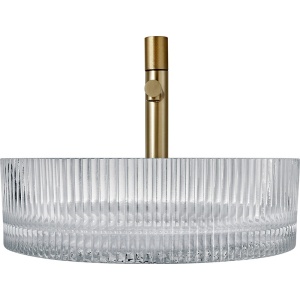 Lavoar rotund din sticla transparenta si frezata cu montaj pe blat Brillant 40 x 12 cm - Img 14